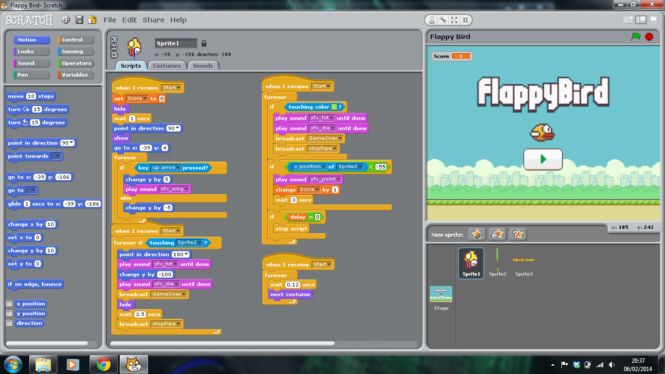 Create Flappy Birds in Scratch – Codeflix
